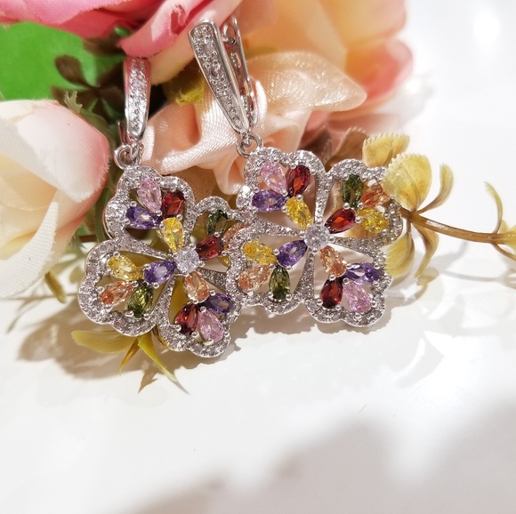 Chupchick Jewelry - 925 Swarovski multi colored crystal earrings